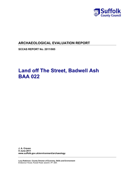 Land Off the Street, Badwell Ash BAA 022