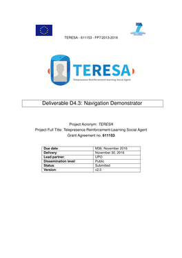 Deliverable D4.3: Navigation Demonstrator