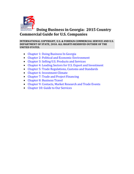 Doing Business in Georgia: 2015 Country Commercial Guide for U.S