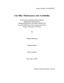 City-Bike Maintenance and Availability