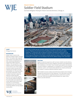 Soldier Field Stadium WJE Corrosion Mitigation Testing for Historic Concrete Elements | Chicago, IL