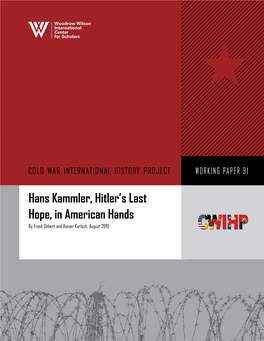 Hans Kammler, Hitler's Last Hope, in American Hands