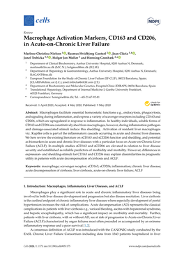 Macrophage Activation Markers, CD163 and CD206, in Acute-On-Chronic Liver Failure