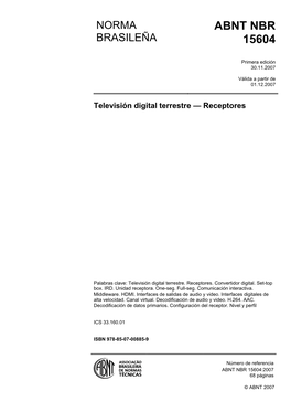 ABNT NBR 15604:2007 68 Páginas