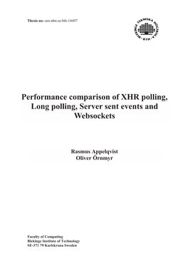 Performance Comparison of XHR Polling, Long Polling, Server Sent Events and Websockets