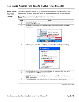 How to Add Another Time Zone to a Lotus Notes Calendar