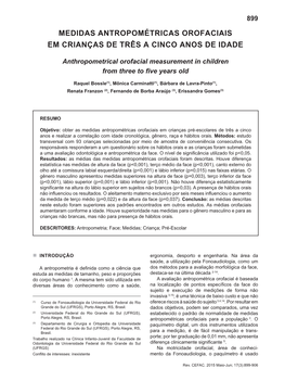 Anthropometrical Orofacial Measurement in Children from Three to Five Years Old