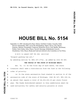 HOUSE BILL No. 5154 No