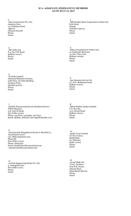 Ica- Associate (Permanent) Members As on July 12, 2013