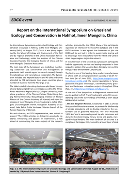 EDGG Event Report on the International Symposium On