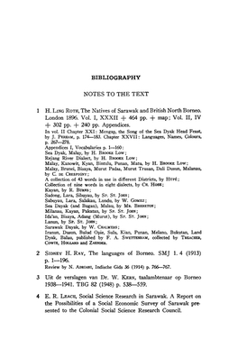 BIBLIOGRAPHY NOTES to the TEXT 1 H. LING ROTH, the Natives