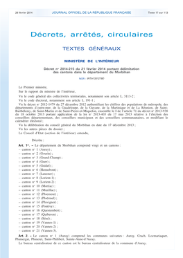 JOURNAL OFFICIEL DE LA RÉPUBLIQUE FRANÇAISE Texte 17 Sur 113