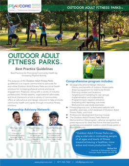 OUTDOOR ADULT FITNESS PARKSTM Center for Professional Development