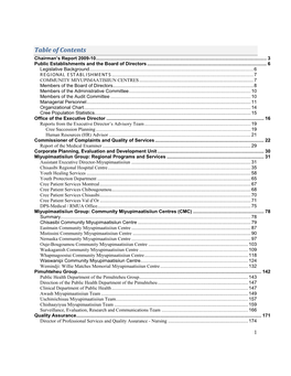 Table of Contents Chairman’S Report 2009-10