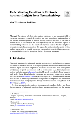 Understanding Emotions in Electronic Auctions: Insights from Neurophysiology