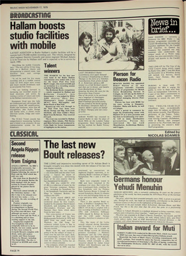 News in Brief... MUSIC WEEK NOVEMBER 17, 1979 Hallam