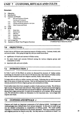 Unit 7 Customs, Rituals and Cults