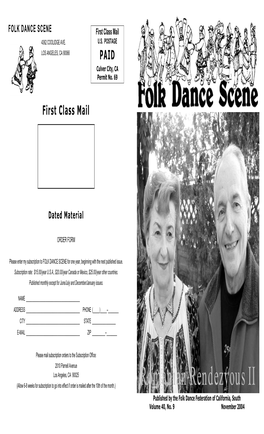 Romanian Rendezvous II Published by the Folk Dance Federation of California, South Volume 40, No