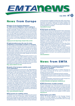 News from Europe News from EMTA