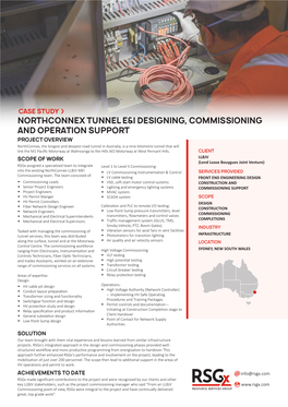 Northconnex Tunnel E&I Designing, Commissioning and Operation Support