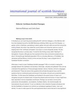 International Journal of Scottish Literature ISSN 1751-2808