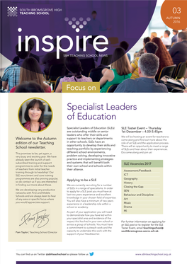 Specialist Leaders of Education