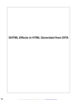 DHTML Effects in HTML Generated from DITA