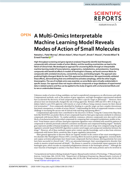 A Multi-Omics Interpretable Machine Learning Model Reveals Modes of Action of Small Molecules Natasha L