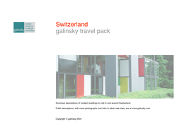 Switzerland Galinsky Travel Pack
