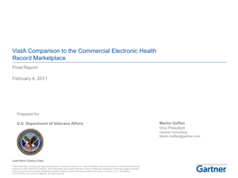 Vista Comparison to the Commercial Electronic Health Record Marketplace Final Report