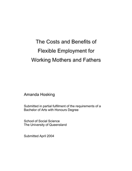 The Costs and Benefits of Flexible Employment for Working Mothers and Fathers