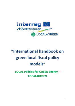 “International Handbook on Green Local Fiscal Policy Models”
