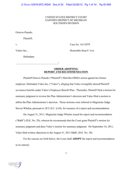 2:10-Cv-12979-SFC-RSW Doc # 33 Filed 03/26/12 Pg 1 of 14 Pg ID 908