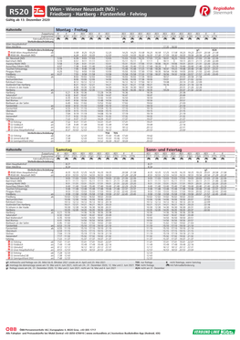 Wiener Neustadt (NÖ) - R520 Friedberg - Hartberg - Fürstenfeld - Fehring Gültig Ab 13