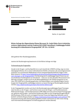 Kleine Anfrage Des Abgeordneten Niema Movassat, Dr. André Hahn, Doris Achelwilm, Weiterer Abgeordneter Und Der Fraktion DIE LINKE