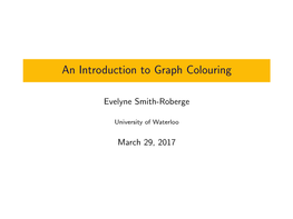 An Introduction to Graph Colouring