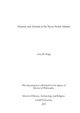 Humans and Animals in the Norse North Atlantic