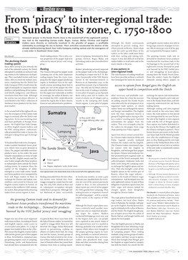 From 'Piracy' to Inter-Regional Trade: the Sunda Straits Zone, C. 1750-1800