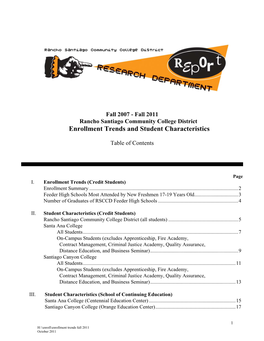 Enrollment Trends and Student Characteristics