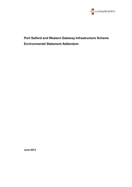 Port Salford and Western Gateway Infrastructure Scheme Environmental Statement Addendum