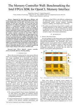 Benchmarking the Intel FPGA SDK for Opencl Memory Interface