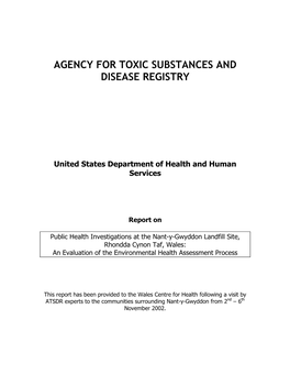 Public Health Investigations at the Nant-Y-Gwyddon Landfill Site, Rhondda Cynon Taf, Wales: an Evaluation of the Environmental Health Assessment Process