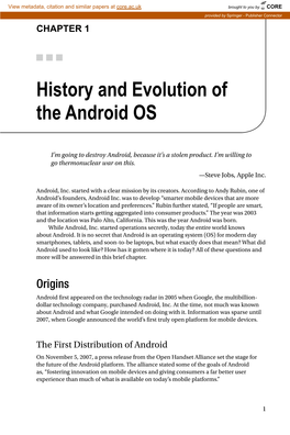 History and Evolution of the Android OS