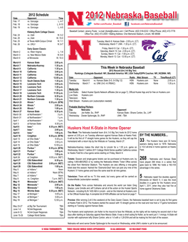 2012 Nebraska Baseball Feb