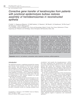 Corrective Gene Transfer of Keratinocytes from Patients with Junctional Epidermolysis Bullosa Restores Assembly of Hemidesmosomes in Reconstructed Epithelia