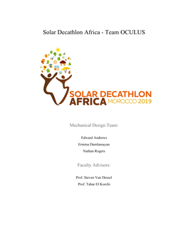 Solar Decathlon Africa - Team OCULUS