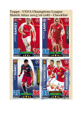 Topps - UEFA Champions League Match Attax 2015/16 (08) - Checklist