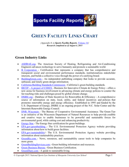 Green Sports Facility Links