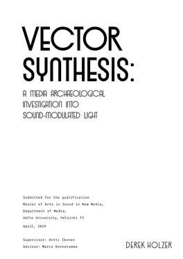 Vector Synthesis: a Media Archaeological Investigation Into Sound-Modulated Light