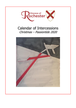 Calendar of Intercessions Christmas – Passiontide 2020